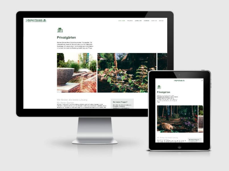 Website Screens - Relaunch für die Garten- und Landschaftsbau Farwick GmbH