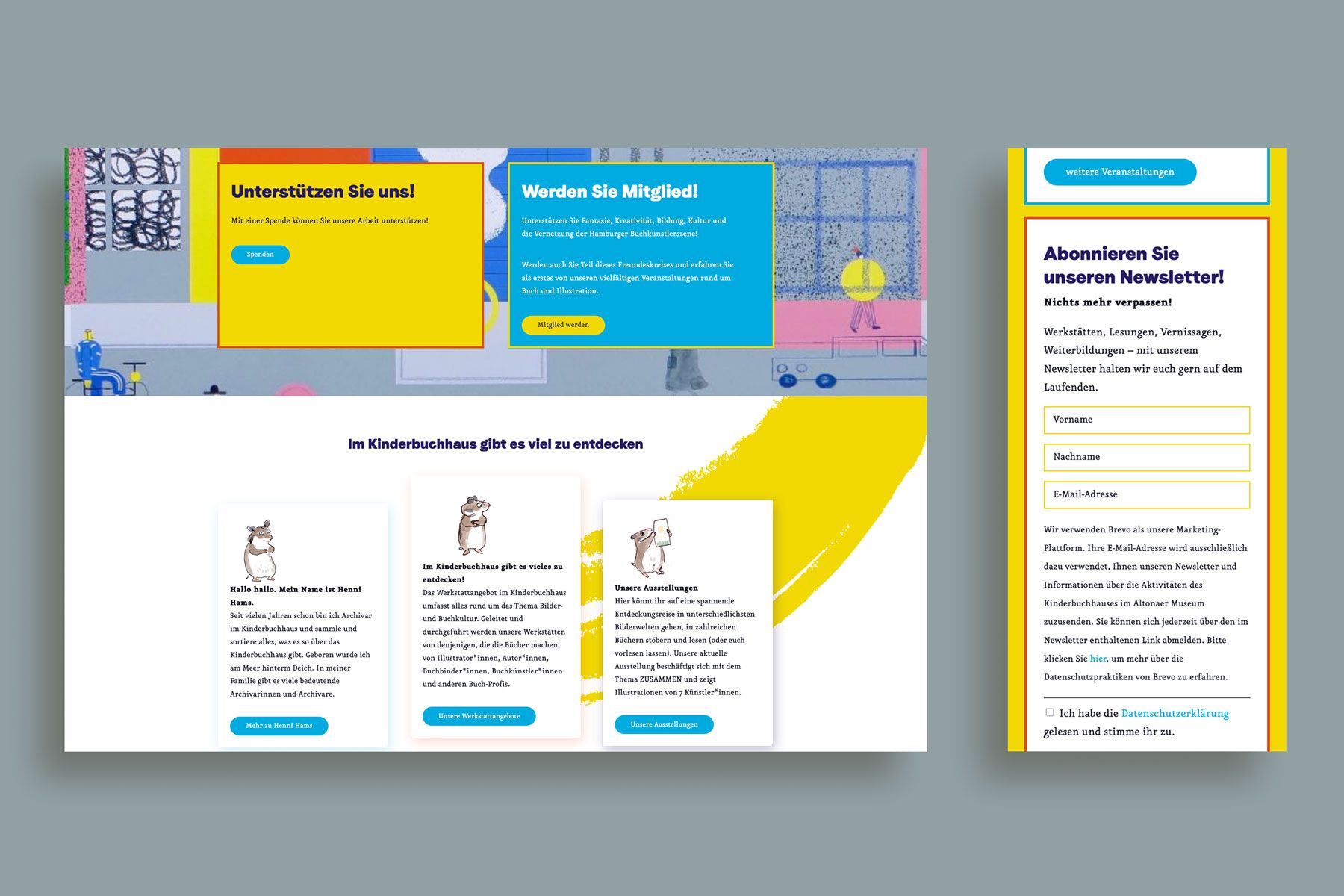 Kinderbuchhaus - responsive Ansichten