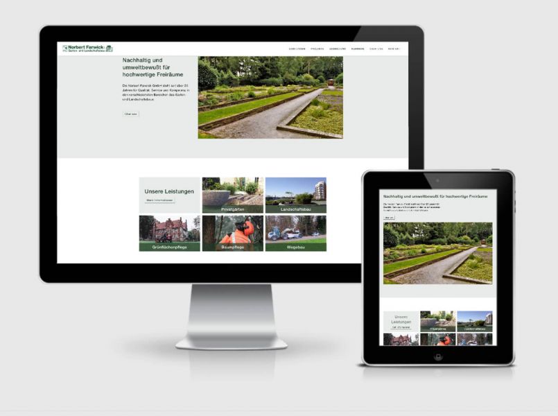 Website Screens - Relaunch für die Garten- und Landschaftsbau Farwick GmbH