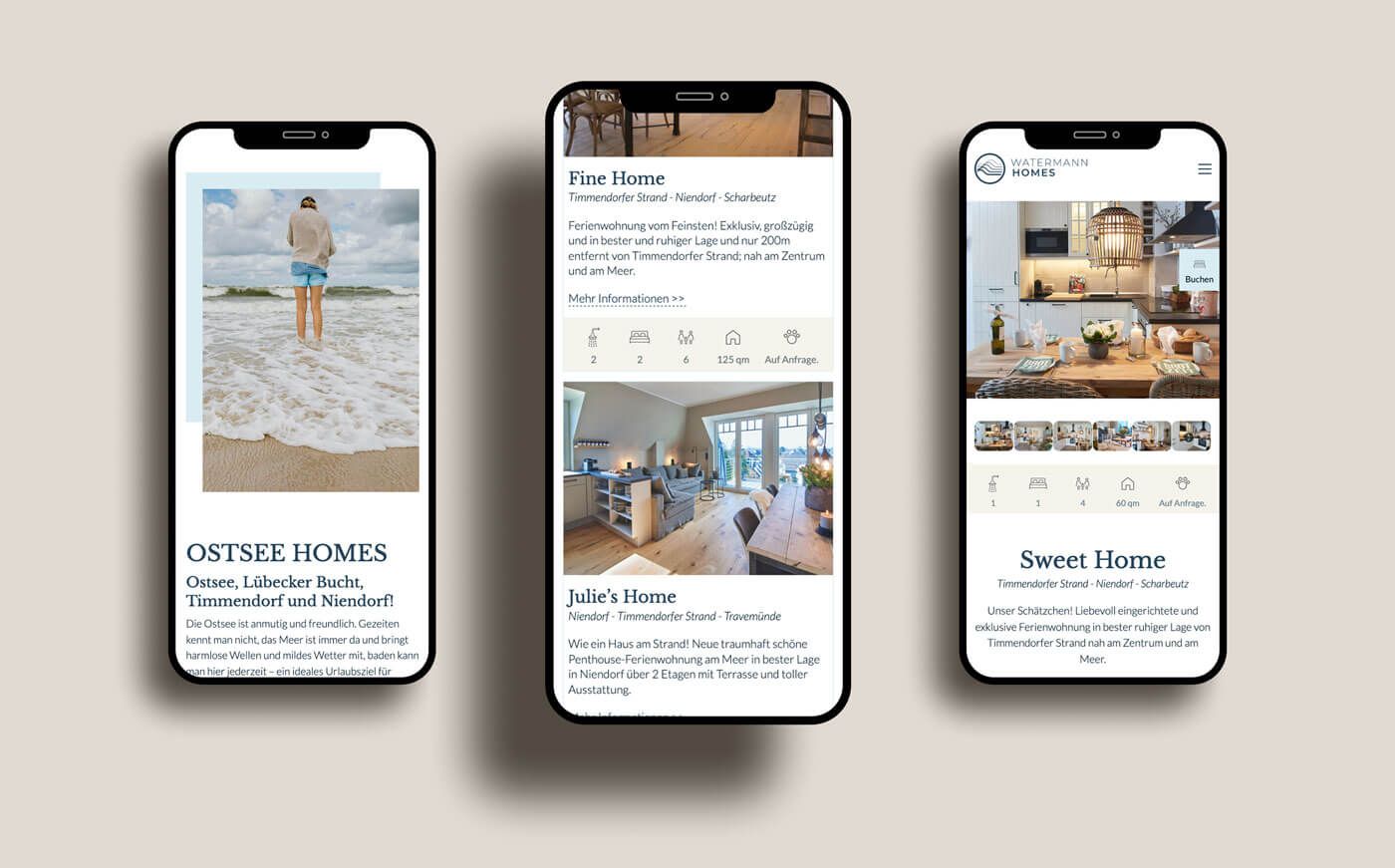 Watermann Homes – mobile responsive view