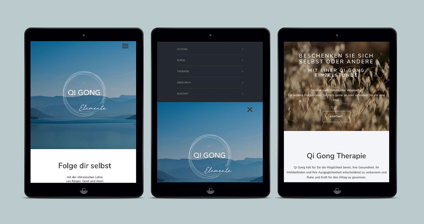 Responsive Screens Website Qi Gong Elemente