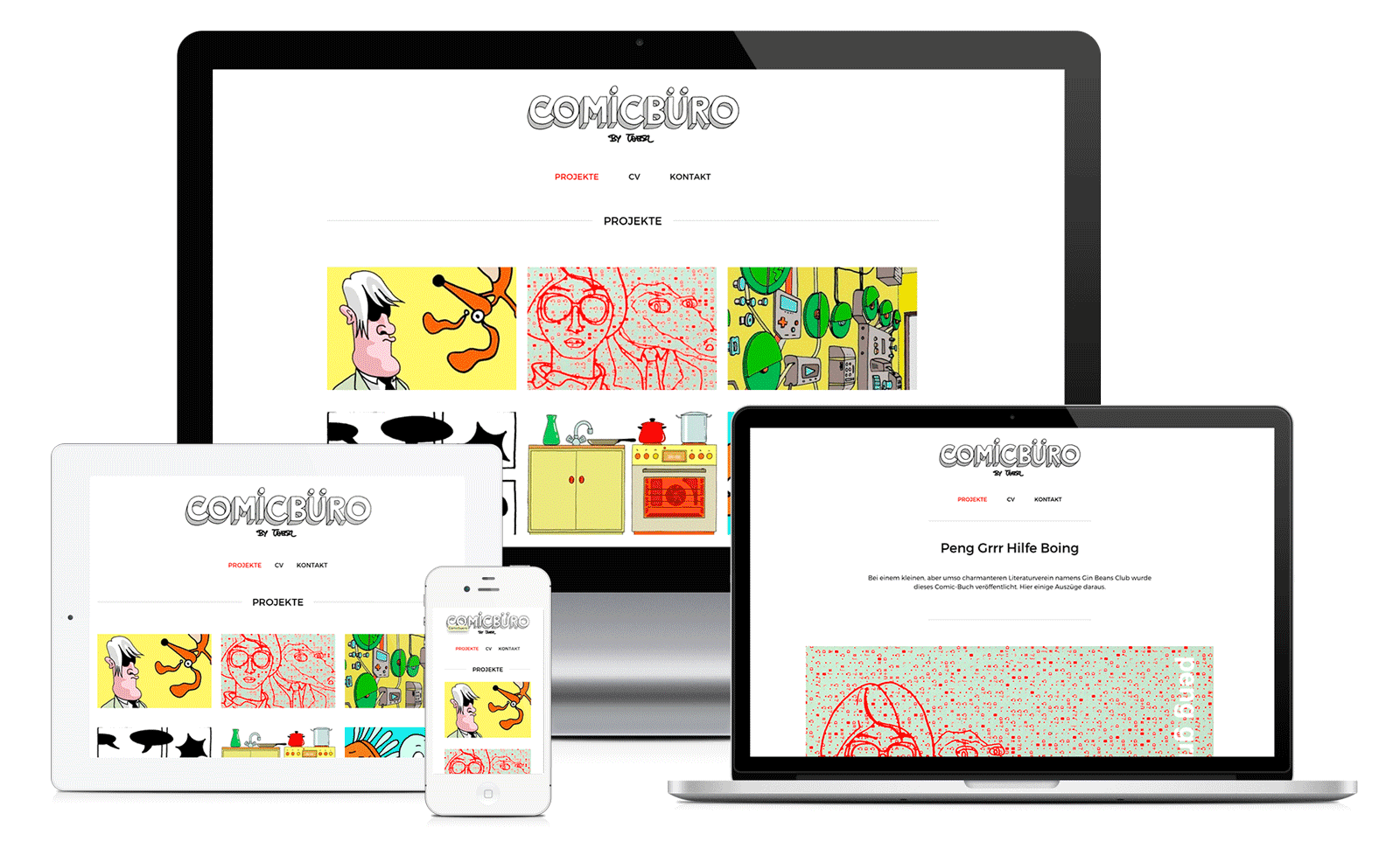 Responsive Screens -Webdesign für das Comicbuero Wien