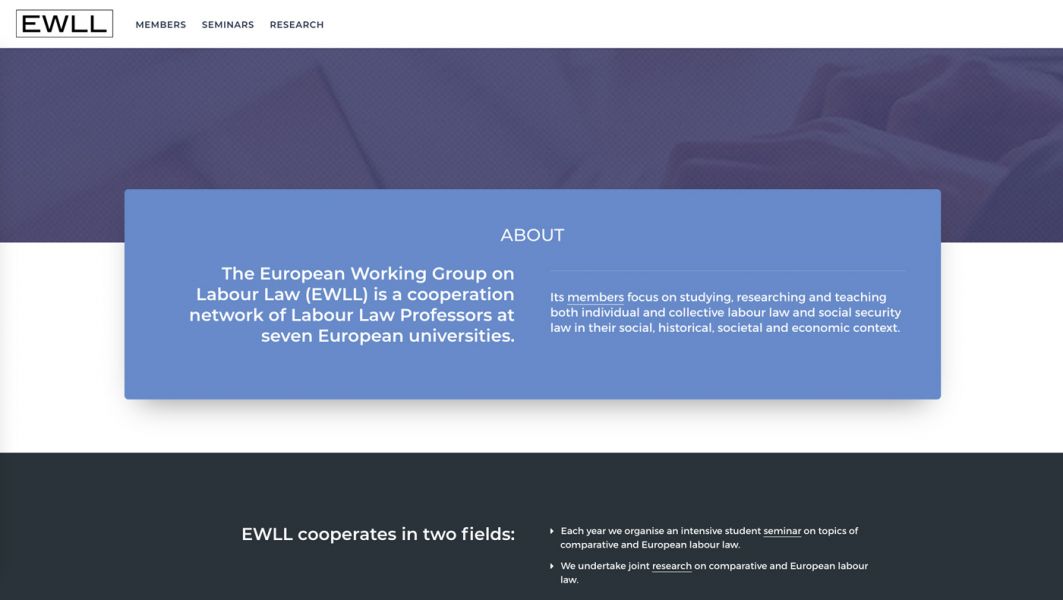 Webdesign für European working group of labour law