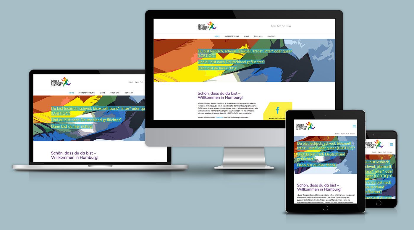 Website für den Queer Refugees Support Hamburg