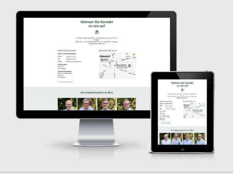 Website Screens - Relaunch für die Garten- und Landschaftsbau Farwick GmbH