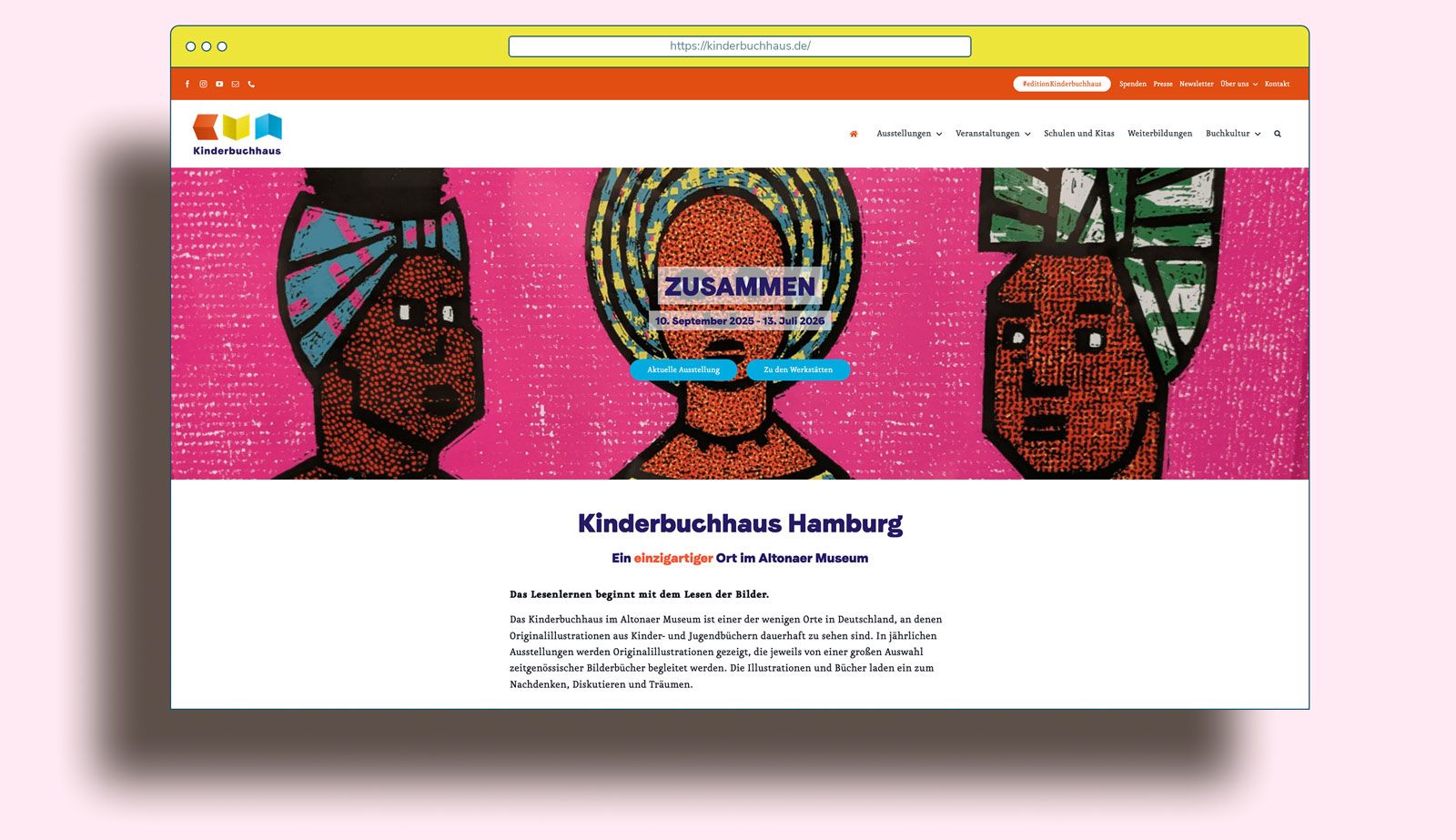 Website für Kinderbuchhaus Hamburg - responsive Ansichten
