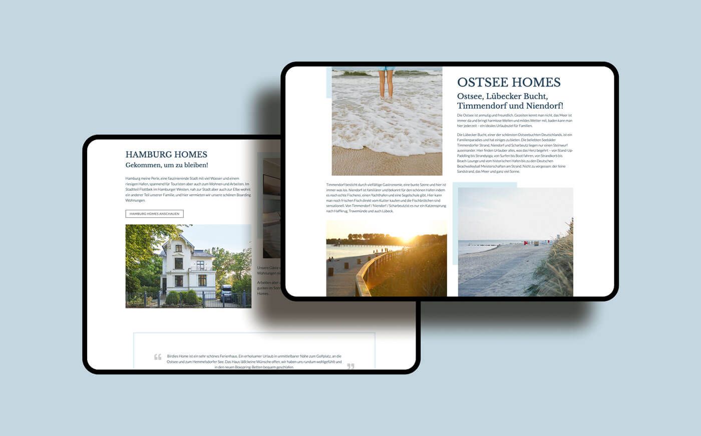 Watermann Homes – tablet view
