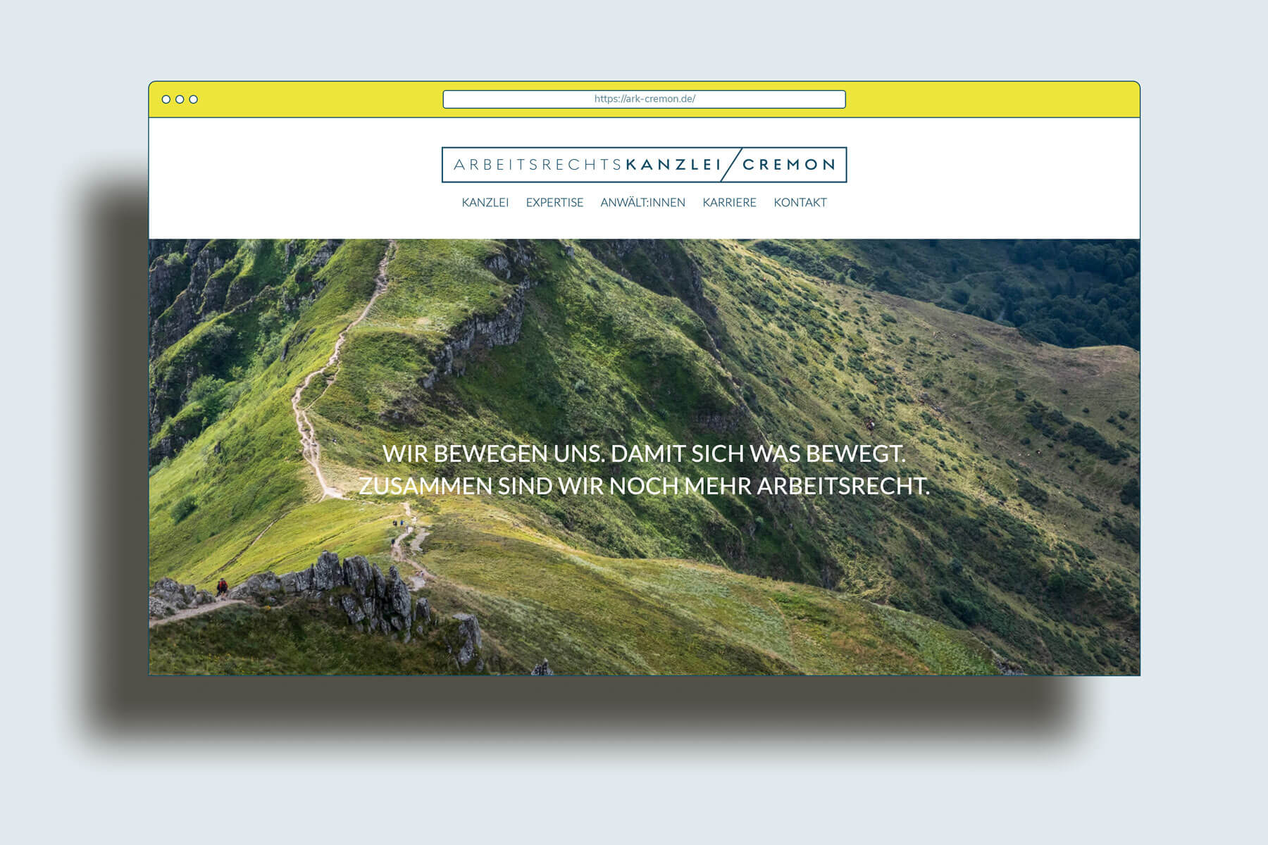 Website für Arbeitsrechtskanzlei Cremon in Hmaburg Startscreen – mit WordPress