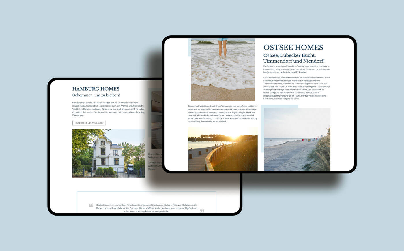Watermann Homes – tablet view
