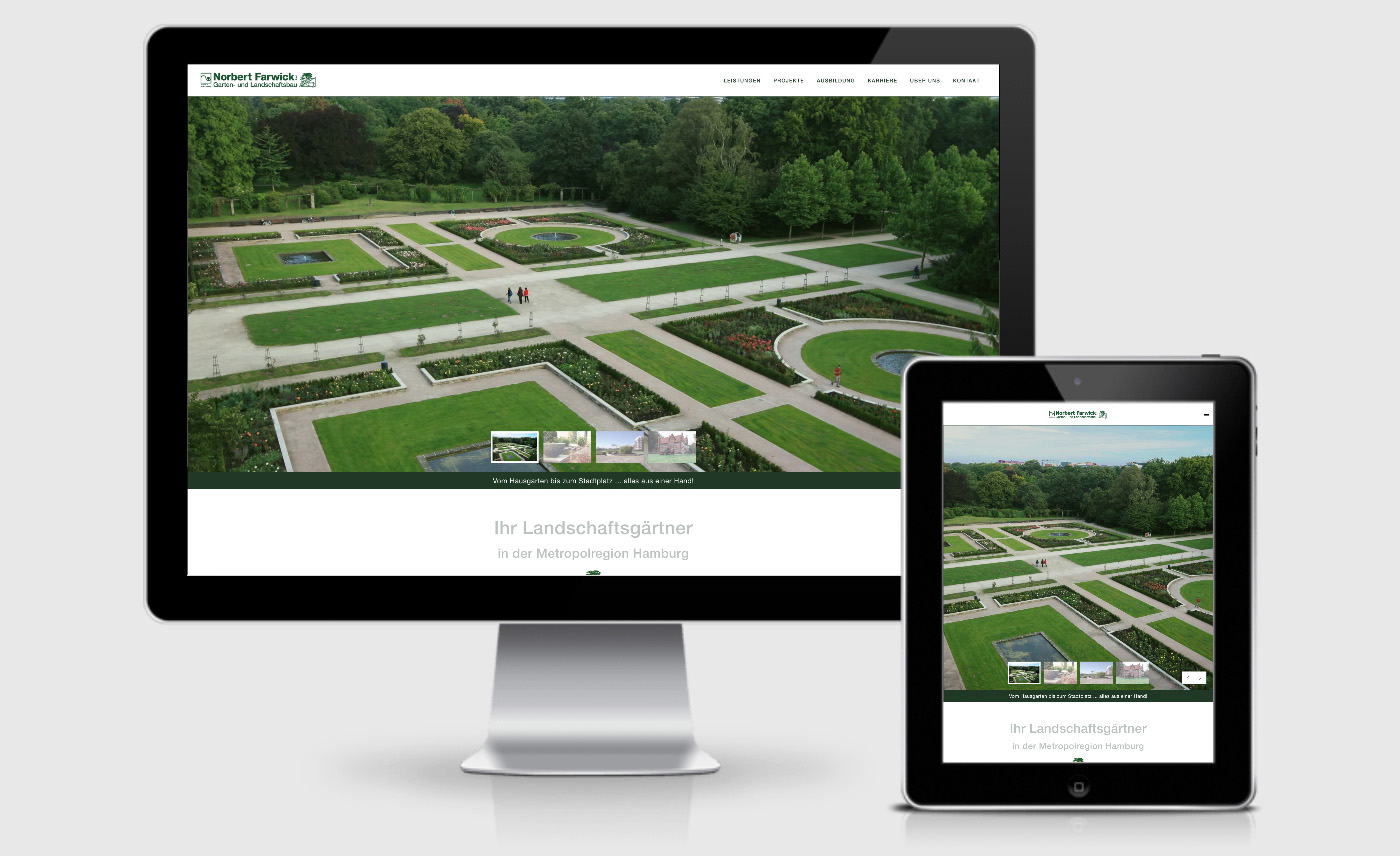 Website Screens - Relaunch Gala Farwick GmbH