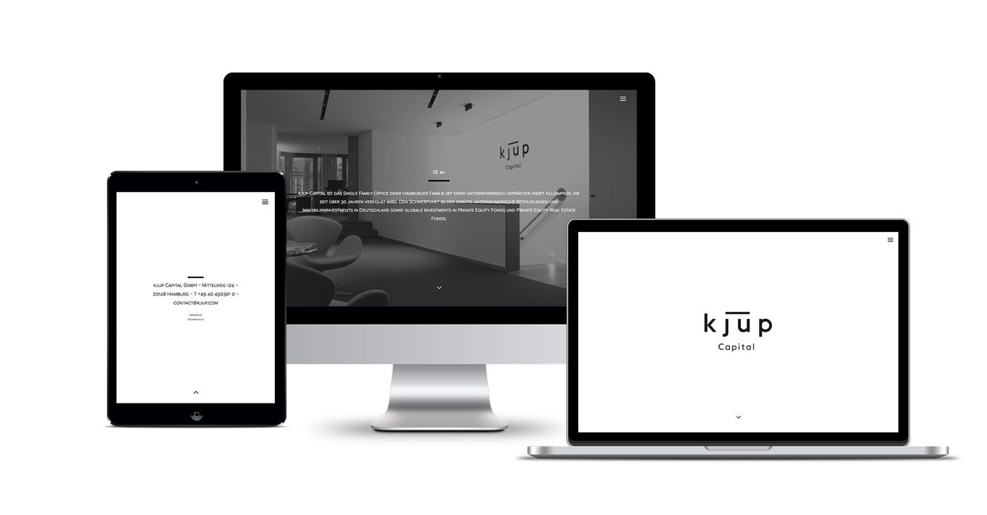 Screen- und Webdesign für kjup Capital GmbH