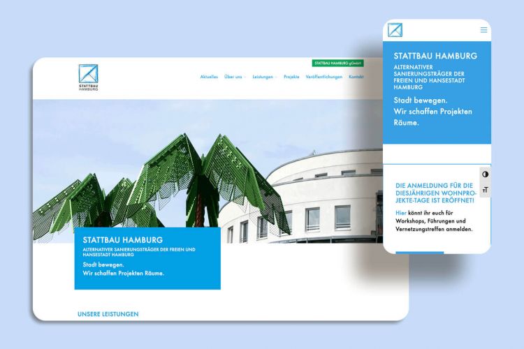 STATTBAU Hamburg Slider mobile und desktop Ansciht