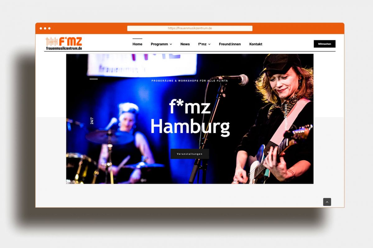 Relaunch für Frauenmusikzentrum Hamburg Startscreen – mit WordPress
