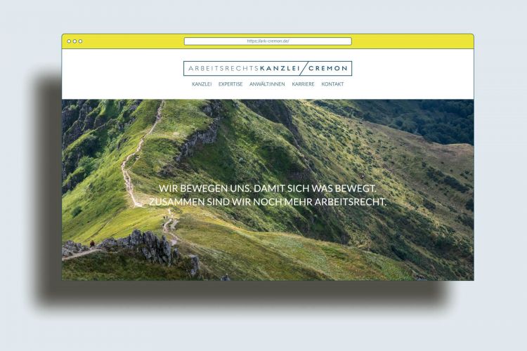 Website für Arbeitsrechtskanzlei Cremon in Hamburg Startscreen – mit WordPress